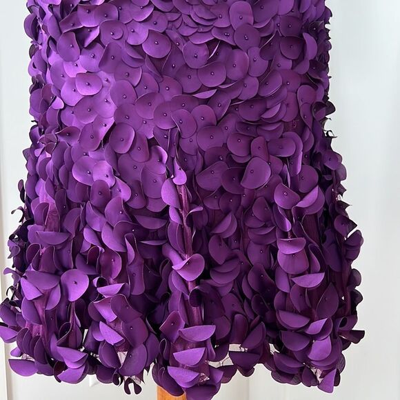 Theia Purple Floral Appliqué Dress Size 6 - Picture 4 of 12